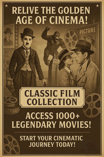 1000+ Greatest Classic Movies | Lifetime Unlimited Access | Over 1500 GB of Legendary Films | HD & FHD 1080p