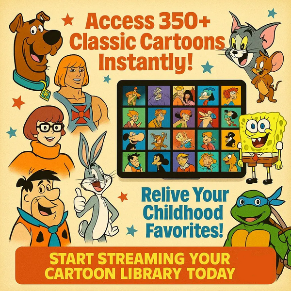 350+ Classic Cartoons Collection | Digital Library | Instant Download | HD & Full HD
